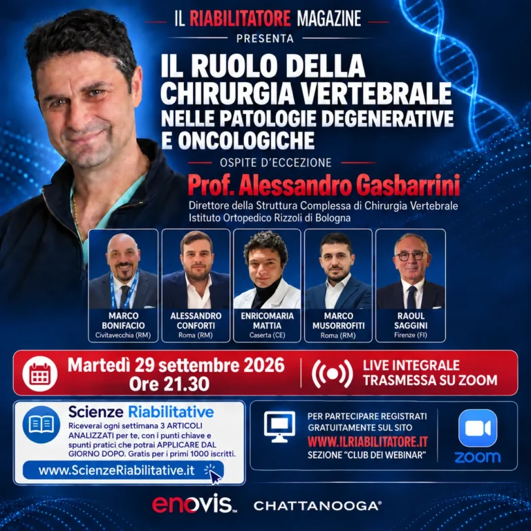 Locandina del webinar sulla chirurgia vertebrale con Alessandro Gasbarrini, 29 settembre 2026